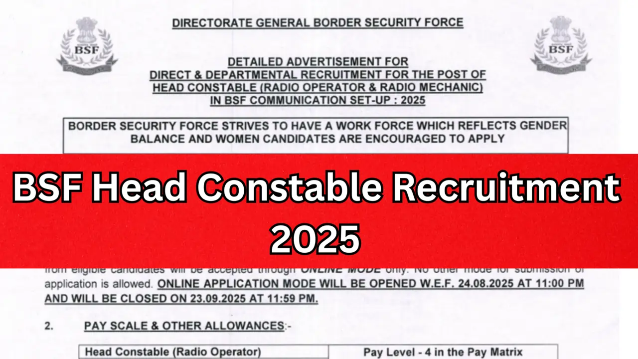 BSF Head Constable Recruitment 2025