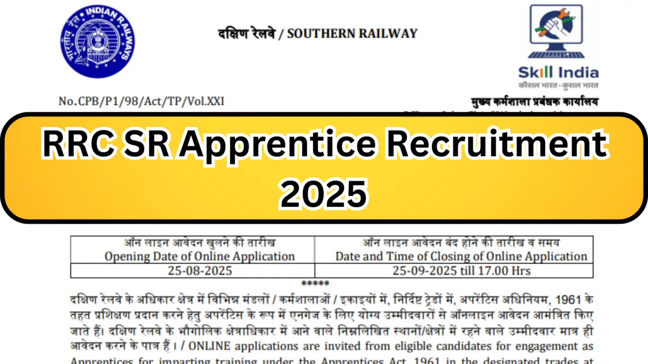RRC SR Apprentice Recruitment 2025
