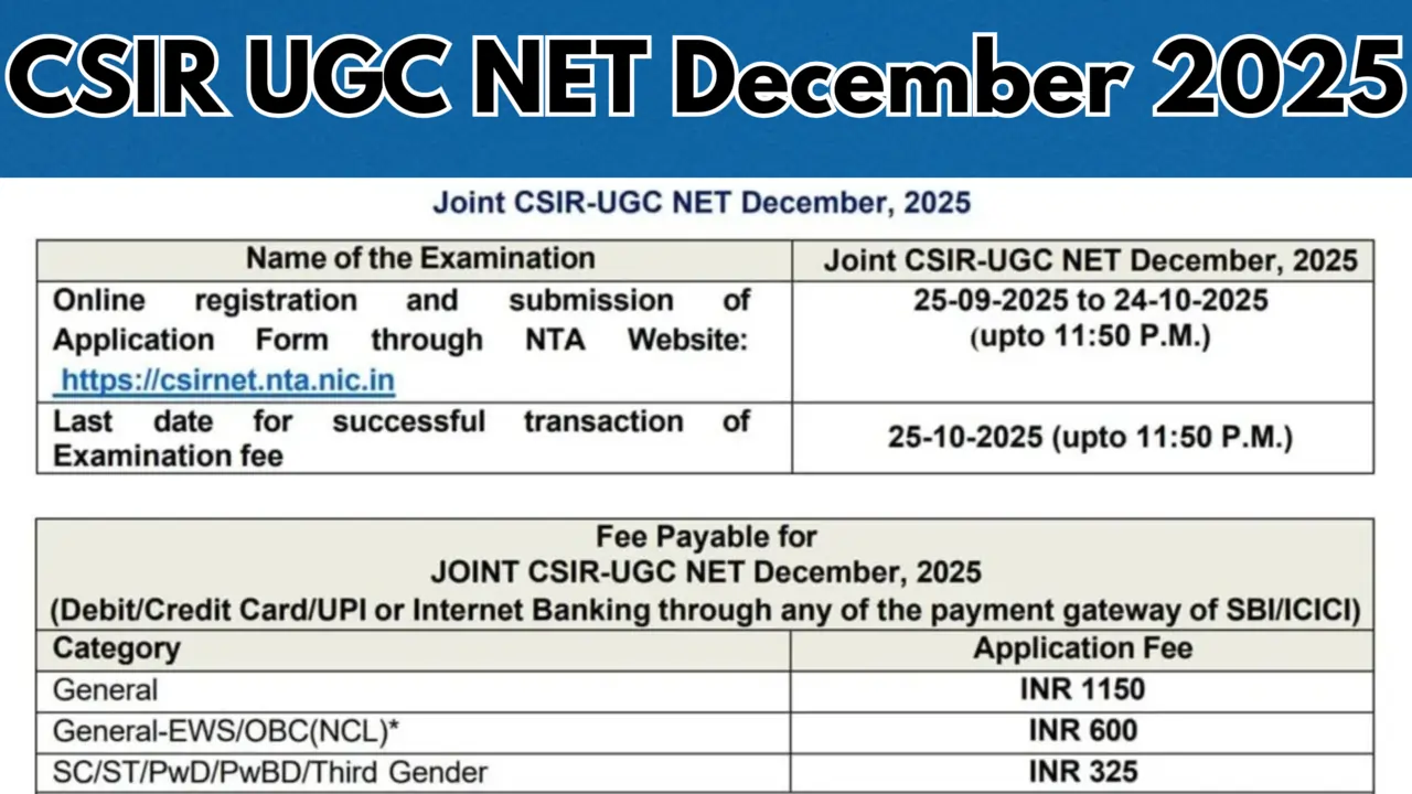 CSIR UGC NET December 2025