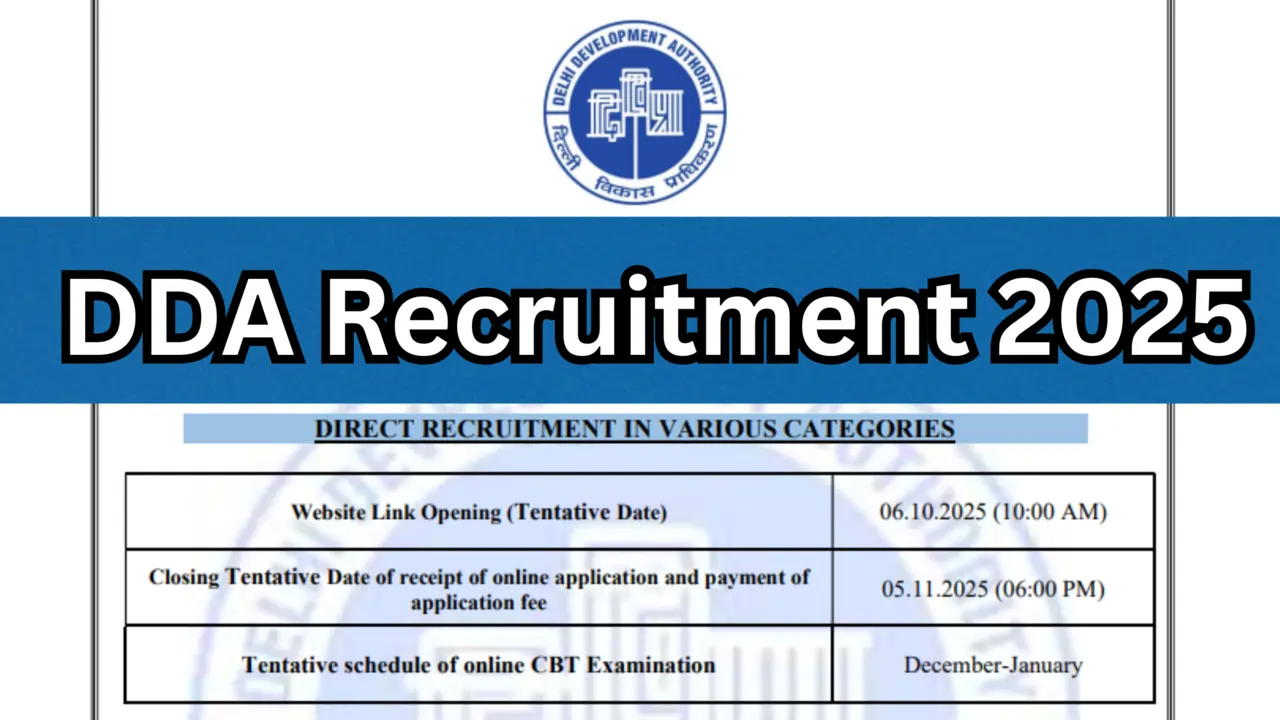 DDA Recruitment 2025