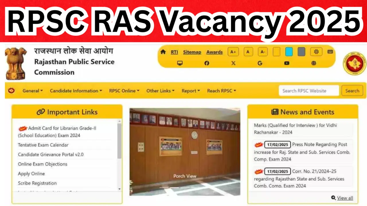 RPSC RAS Vacancy 2025