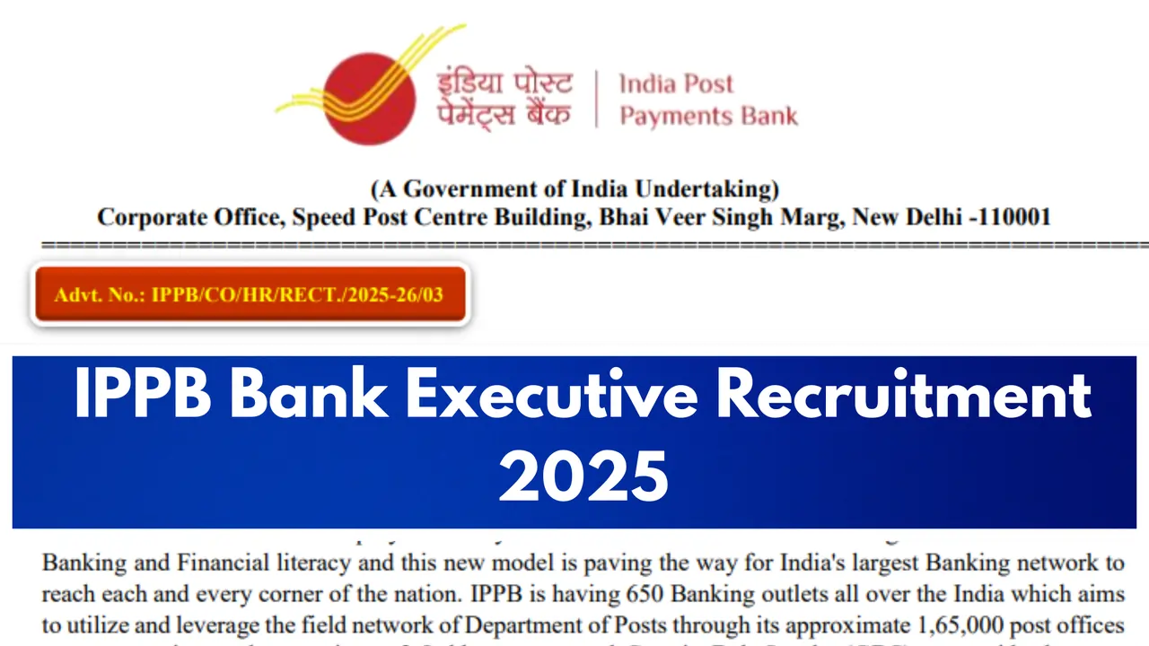IPPB Bank Executive Recruitment 2025